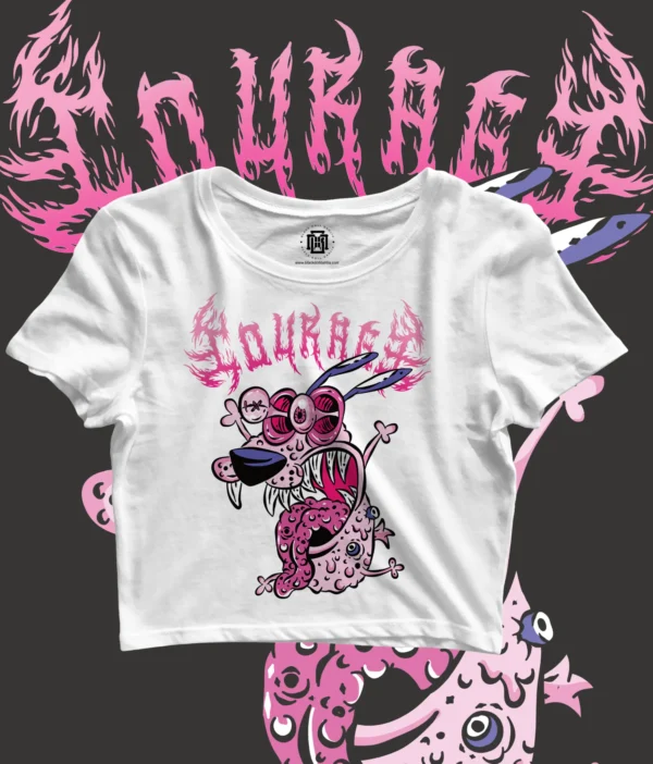Courage the cowardly dog crop top - Image 2